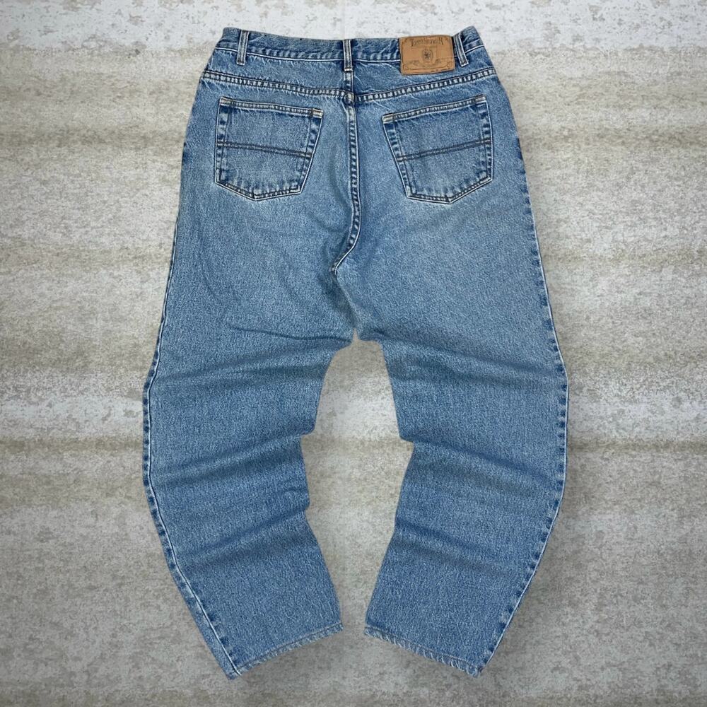Vintage 90s Tommy Hilfiger Jeans 36x30 Baggy Tapered Leg Fit Light Wash Denim